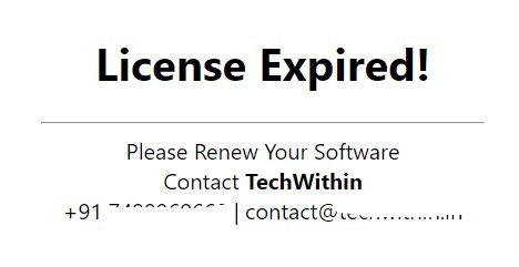 Admin Expired Screen