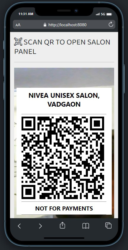 Scan QR for Salon Panel